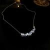 Dongdaemun Zircon Flower Oval Geometric Necklace Exquisite Cold Style Clavícula Corrente Light Luxury High-end Necklace para Mulheres