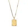 Atacado Transfronteiriço Personalizado Quadrado Marca Doze Constelações Colar Pingente Feminino High-End Retro Versátil Liga Corrente Clavícula