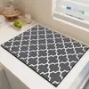 Esterilla absorbente de drenaje de diatomeas para cocina, tapete para mesa, tapete para secar platos, tapete antideslizante y antimanchas para mesa de comedor.