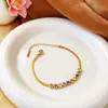 Pulseira Meichen Europeia Americana Cor Dourada 18K Resistente à Cor para Mulheres Simples Versátil Ins Personalidade Moda Luxo Leve Joias Transfronteiriças