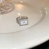 Anillo Abierto de Saturno con Circonita Estilo Coreano Lujo Ligero Moda para el Trabajo Temperamento Anillo para el Dedo Índice Joyería Personalizada de Moda Venta al por Mayor