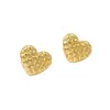 Estilo Ins Europeu e Americano Versátil Acessível Luxo Moda Coração Aço Inoxidável Banhado a Ouro Brincos Personalizados Geométricos Titânio Aço Brincos Joias