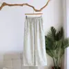 Pantalones de pijama florales de algodón puro para mujer, estilo fino de primavera y otoño, pantalones holgados para casa, pantalones largos de gasa de doble capa, talla grande, se pueden usar afuera