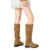 Botas de Plataforma Apilada Altas hasta la Rodilla Retro para Mujer Otoño 2026 Nuevas Botas de Caballero Largas de Caña Alta Estilo Vaquero Occidental