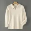Suéter de Lana 100% para Hombre de Primera Línea Listo para Usar Tacto de Alta Gama Cuello de Gaviota Casual de Negocios Suéter Pulóver de Punto Cachemir