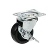Rueda giratoria metálica de 1.5 pulgadas, rueda móvil de freno lateral plano, pequeño esterilizador, rueda universal, rueda giratoria de freno lateral con freno