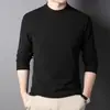 Ropa interior térmica de manga larga para hombre con cuello medio de forro polar, capa base de invierno, manga larga térmica, autocalentable de manga larga