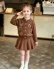 Conjunto de Suéter para Niñas para Otoño e Invierno, Nuevo Vestido de Punto con Bordado Floral, Moda Coreana Vestido Princesa Suéter para Bebés