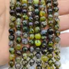 Cuentas Redondas de Ágata Natural, Cuentas Coloreadas con Patrón de Dragón Optimizadas, Cuentas Sueltas Hechas a Mano para DIY, Accesorios para Joyería con Cuentas, Materiales al por Mayor