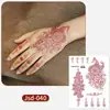 Ruikalong Novo em estoque Atacado Adesivo de Tatuagem de Henna Renda Vermelha Mão Costas Adesivo de Tatuagem Descartável À Prova D'água