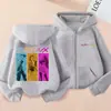Sudadera con capucha informal holgada con cremallera y estampado de dibujos animados K-Pop, Sudadera con capucha de moda para niños de primavera y otoño, Chaqueta