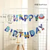 Bandera de Feliz Cumpleaños, Banderines Coloridos, Decoración para Fiesta de Primer Cumpleaños de Niños y Bebés, Montaje de Escena, Pancarta de Pared de Fondo, Banderines Colgantes