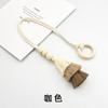 Atracadores de Cortina Estilo Bohemio con Anillos de Madera, Borlas, Bolas Colgantes, Accesorios de Cortina de Cuerda de Algodón y Lino Estilo Nórdico y Japonés, Hebillas de Correa de Amarre