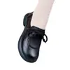 Comercio Exterior Transfronterizo Primavera Nuevo Retro Color Sólido Casual Zapatos Mocasines de Suela Gruesa con Cordones Modernos Versátiles para Madre de Mujer