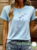 Aliexpress Transfronterizo Jit Venta al por Mayor 2026 Nueva Camiseta Casual de Moda Floral Colorida 2D Cuello Redondo Manga Corta Algodón Puro