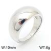 Anillo de acero y titanio de oro real de 18 quilates para mujer, estilo francés, con arco dorado exagerado, pulido a espejo, combinable.