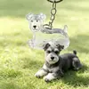Pingente de Pelo de Animal de Estimação Cachorrinho Fofo Caixa de Armazenamento Transparente Chaveiro Pingente Criativo [Direto do Fabricante]