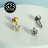 Brincos de Titânio F136 com Zircônia Marquise, Rosca Interna, Piercings de Cartilagem, Piercings Labiais de Titânio, Piercings Nasais, Joias para Piercing Atacado em Estoque