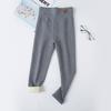Leggings Outono e Inverno para Meninas Crianças Acolchoados com Forro de Lã Crianças de Tamanho Médio e Grande Roupa Externa Calças Padrão de Couro para Meninas Bebês Calças Quentes de Cintura Alta