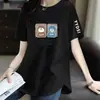 E-commerce Transfronteiriço Marca de Liberação Etiqueta Cortada Balcão Comércio Exterior Camiseta de Manga Curta Feminina Camiseta Solta Feminina Versátil Elegante Tendência Top