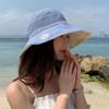 Sombrero de pescador de margarita de doble cara para mujer, estilo coreano, sombrero de sol para viaje, sombrero de sol de ala ancha, protección UV