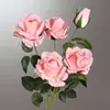 Rosas artificiales para el Día de San Valentín, rosas rosas y amarillas para bodas, decoración del hogar, hotel y arreglos florales