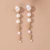 EZ4896 Aretes de Perlas Europeos y Americanos Transfronterizos Aretes de Borlas Joyería Elegante de Moda para Mujer Joyería Larga para la Oreja