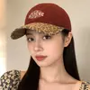 Nuevo Sombrero Retro Americano con Estampado de Leopardo para Mujer con Bordado de Letras, Gorra de Béisbol de Moda Estilo Callejero Transfronteriza