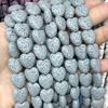 Contas de pedra vulcânica em forma de coração coloridas atacado rocha vulcânica preta forma de amor acessórios para joias DIY contas