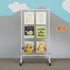 Soporte de Exhibición de Fotos con Ruedas, Estante de Exhibición de Arte, Estante para Folletos Promocionales, Estante para Libros y Periódicos, Estante de Almacenamiento, Estante de Rejilla Plegable