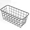 Cesta colgante de hierro forjado para especias de cocina Cesta de almacenamiento de sobremesa Estante Caja de almacenamiento rectangular para baño Estante de pared