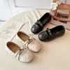 Zapatos Mary Jane a Cuadros Elegantes de Moda Estilo Coreano 2026 Otoño Nuevos Punta Redonda Suela Suave Moño Boca Baja Zapatos de Una Sola Pieza