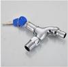 Grifo para lavadora con cerradura de 4 puntos, grifo para lavadora de agua fría simple con cerradura, grifo exterior con llave antirrobo y boca puntiaguda.