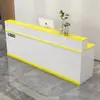 Mostrador de Recepción de Recepción con Acabado Lacado, Diseño Moderno Sencillo, Adecuado para Ropa, Belleza y Peluquería, Escritorio Pequeño de Oficina, Caja Registradora de Tienda, Mueble de Barra de Bar, Empresa
