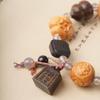 Pulsera Duobao Muzhu Calabaza Caqui Ruyi Satisfacer Ruyi Rosario de Cuentas de Buda Tallado Tridimensional Hecho a Mano Joyería Colgante