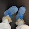 Botas de Nieve Antideslizantes Forradas de Felpa con Suela Gruesa 2026 Dopamina para Mujer Piel Escarchada con Cordones Felpa Gruesa Forradas de Invierno Zapatos de Algodón Azul