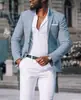Blazer de Xadrez Masculino de Linha Única com Dois Botões Personalizado para Exportação Transfronteiriça, Blazer Casual Slim Masculino