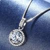 Venda direta da fábrica luz luxo nicho lua cheia noite pingente 3 quilates imitação moissanite oito corações oito flechas zircão colar feminino