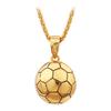 Collar con Colgante de Modelo de Fútbol Sólido Chapado en Oro de Estilo Europeo y Americano, Nueva Moda, Joyería y Accesorios para Aficionados al Fútbol