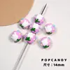 Flor de Tulipan Joyería de Cuentas Pintada a Mano DIY Hecho a Mano Colorido Agujero Recto Aretes de Cuentas Pulsera Collar Cadena para Teléfono Móvil Cuerda