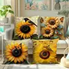 Funda de almohada de girasol amarillo para pájaros, superventas de Amazon transfronterizo de primavera, funda de almohada para oficina y dormitorio