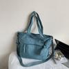 Bolsa de Lona Comutadora Cor Sólida Estilo Japonês Modelo Novo 2025 Estudante Grande Capacidade Bolsa de Ombro Bolsa Tote Niche Trendy