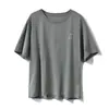 Camiseta de Manga Curta Algodão Orgânico de Alta Qualidade Importada com 32 Fios, Top Liso de Manga Curta com Gola Redonda Infantil, para Crianças Maiores, Estilo Verão