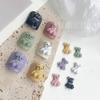 Nueva celebridad de Internet en TikTok Live Nail Art Aleación Diamante Dibujos animados Pintura de color tridimensional Abrazo Oso Joyería