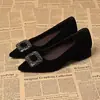 Sapatos de salto quadrado elegantes com detalhes de strass, sapatos de salto baixo e bico fino, adequados para o trabalho no escritório, para ir ao trabalho e para ocasiões elegantes, sapatos femininos versáteis