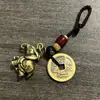 Llavero Creativo Hecho a Mano de Elefante Sólido Colgante Vintage de Latón Joyería Colgante de Coche Propicio Colgante Pequeño de Cobre Puro