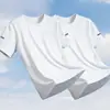 Camiseta de Manga Curta para Homens no Verão, Roupa Esportiva Masculina Respirável para Corrida e Fitness em Seda Gelada de Secagem Rápida, Top Esportivo Masculino Fino com Gola Redonda