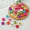 Roda de contas com furo grande contas de roda turquesa colorida sintética acessórios para joias feitas à mão DIY com contas