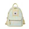 Mochila Transfronteriza Linda y Divertida Nuevo Estilo 2026 Bloques de Color Cuadros Frescos Bordado Gato de Dibujos Animados Mochila Multiusos