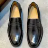 Sapatos de Couro de Negócios Masculino de Alta Qualidade Estilo Italiano Penny Loafers Brilhantes Couro Bovino de Camada Superior Slip-on Multicor Acabamento Polido Totalmente Feito à Mão